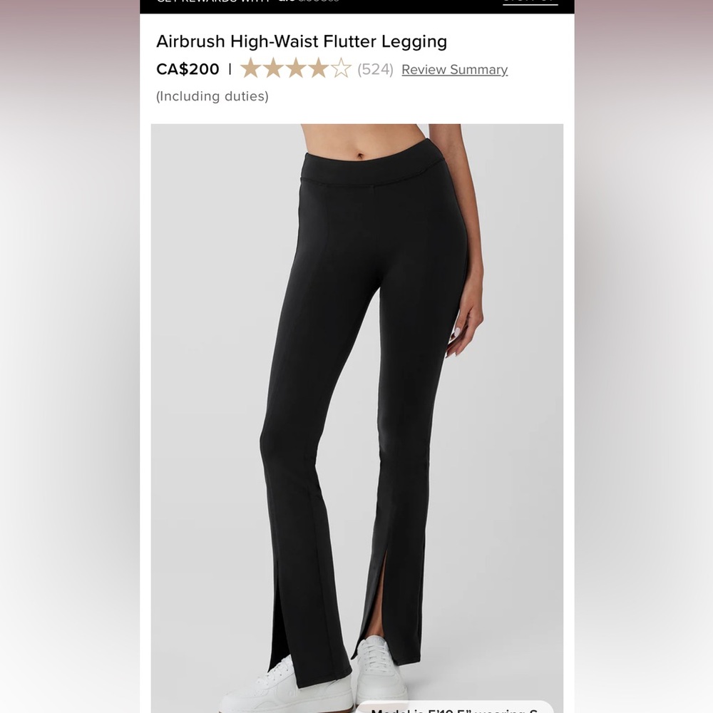 Black High-Waist Flutter Leggings